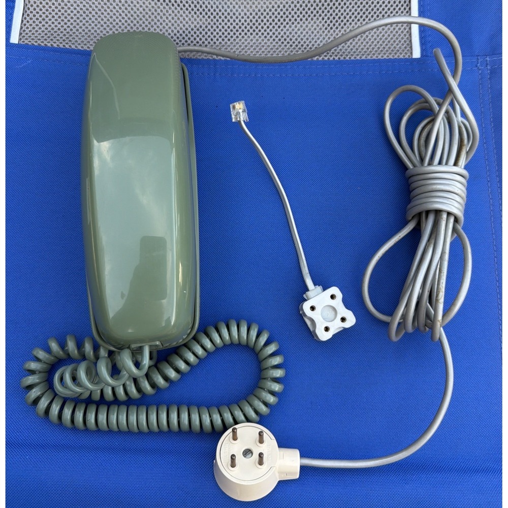 Trimline Telephone Western Electric Touch Tone Mossy Green Sage 60s 70s Vtg